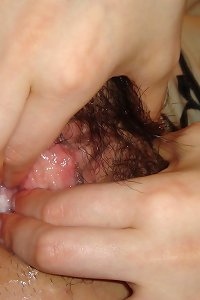 a young japanese lady with big tits playing on her dick